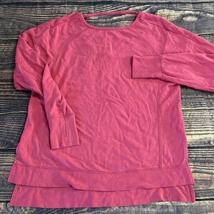 Sweaty Betty After Class Scoop Back Sweatshirt Hot Pink Long Sleeve Small